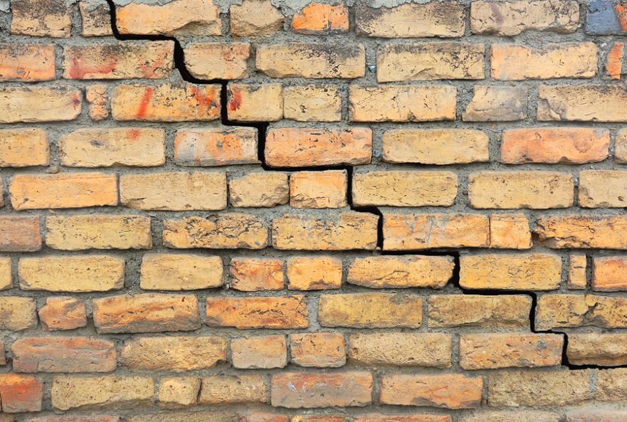 Brickwork cracked
